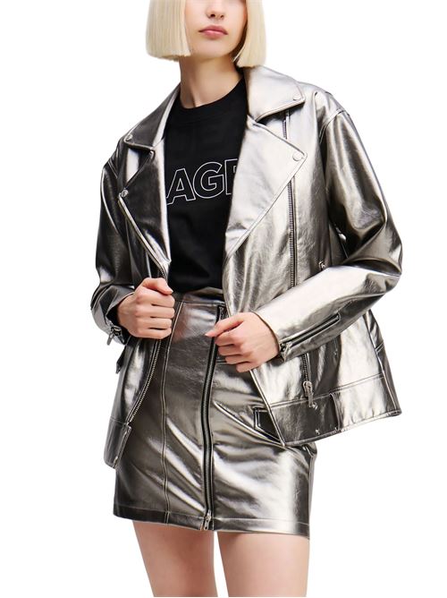 Giacca argento in ecopelle Karl Lagerfeld jeans | A1W150131JN